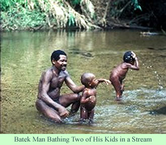 Batek bathing