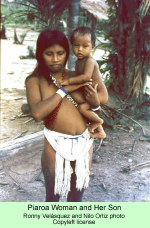 Piaroa woman and her son