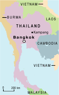 map location of Kampang, Thailand