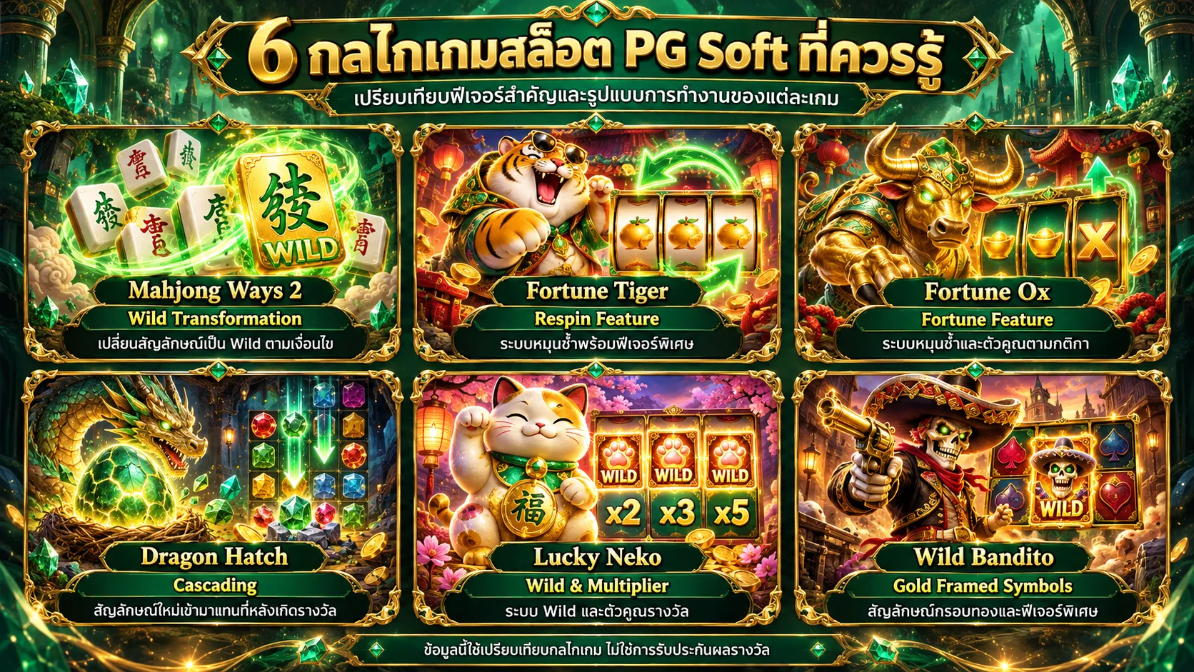 6 กลไกเกมสล็อต PG Soft ที่ควรรู้