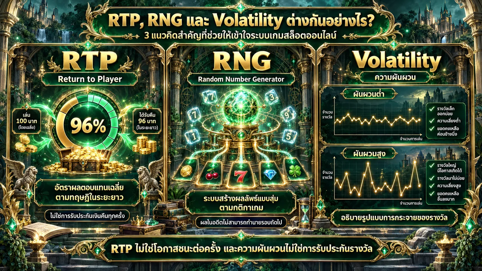 RTP, RNG และ Volatility ต่างกันอย่างไร